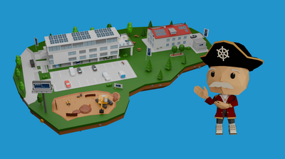 Die IFB Eigenschenk Unternehmensinsel mit Career Captain Claus